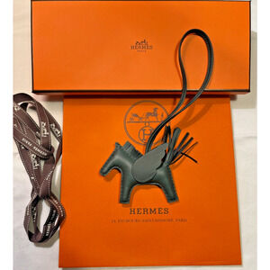 NEW Hermes Pegase Rodeo Pegasus PM Bag Charm Vert Mangrove / Noir / Authentic